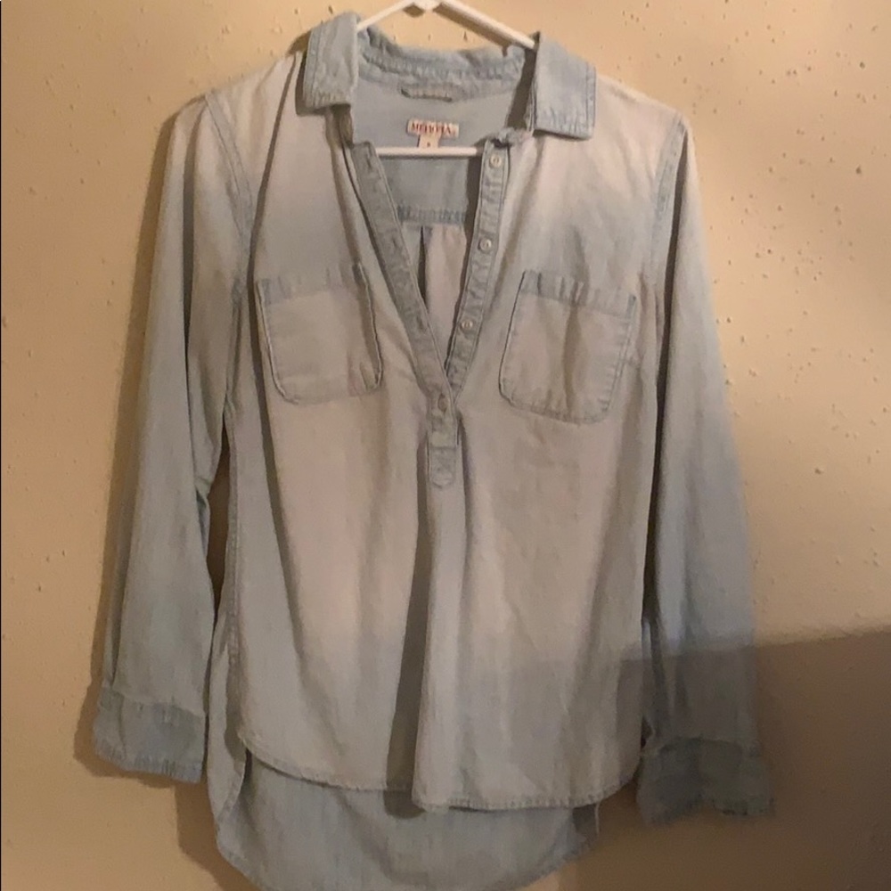 Blue jean long sleeve button up